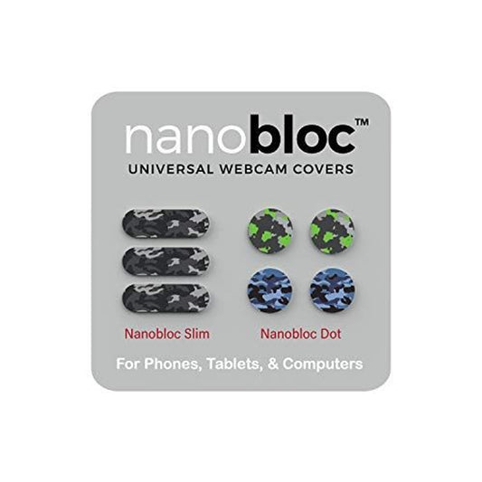 Eyebloc Webcam Covers - Residue-Free Camera Blocker Sticker for Laptop - Phone Camera Privacy Cover - Reusable Lens Protector Slides for Tablet & PC - Pack of 7, Camo