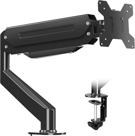 Suptek Single Monitor Mount,Adjustable Gas Spring Monitor Arm Desk Mount Stand Fits 17 20 22 23 24 26 27 32 33 35 36 inch,Holds up to 25 lbs, Black(MD9)