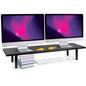 Across-Star Dual-Monitor Stand for Desk - Large Adjustable Length and Angle Riser for 2 Monitors, Double Computer Desktop Organizer, Shelf for TV, Laptop, Printer