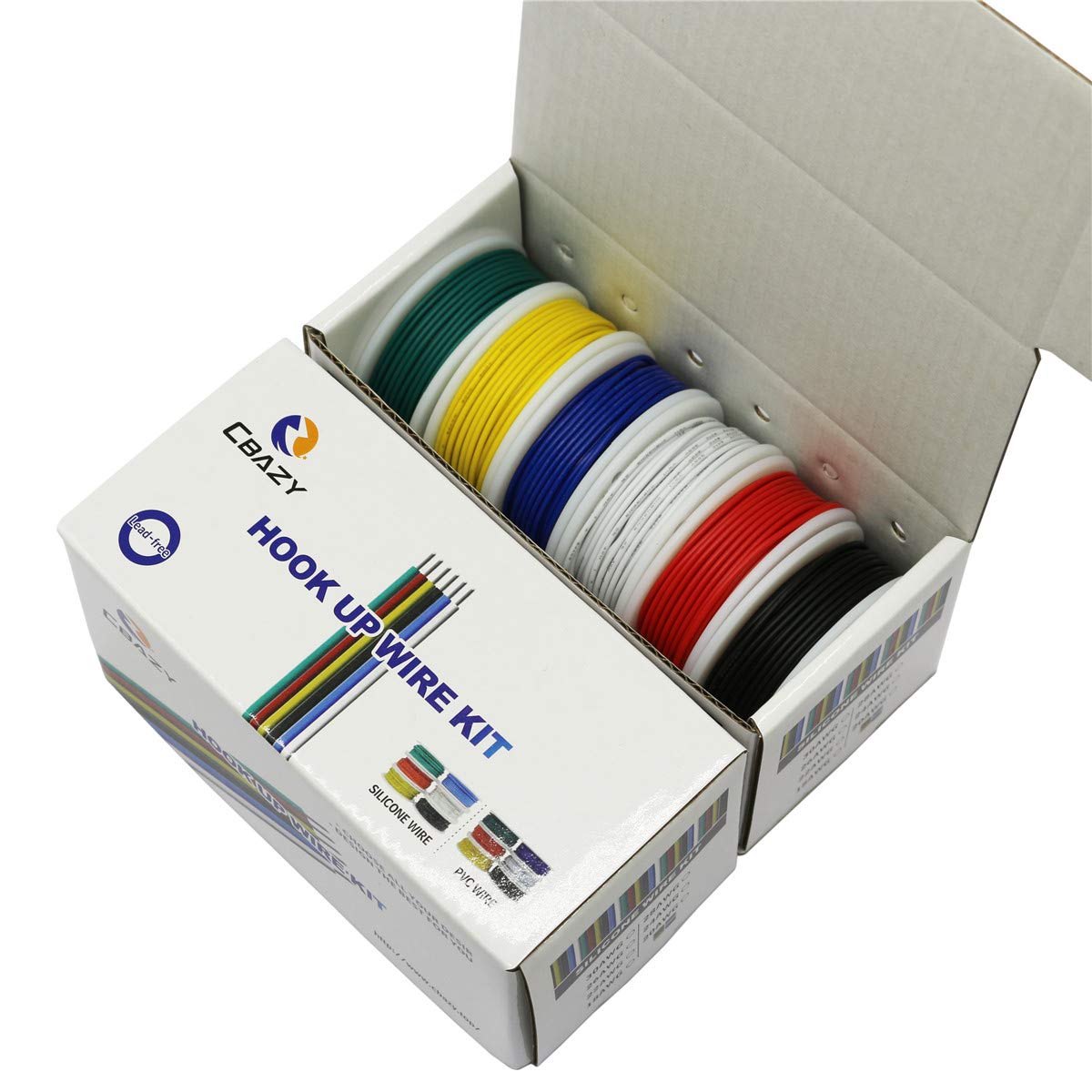 CBAZY Hook up Wire Kit (Stranded Wire Kit) 26 Gauge 6 Colors 32.8 feet Each Electrical Wire 26 AWG PVC Wire