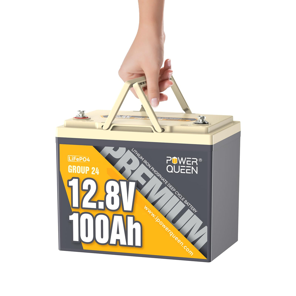 Power Queen 12V 200Ah PLUS LiFePO4 Lithium Battery with 200A BMS for RV