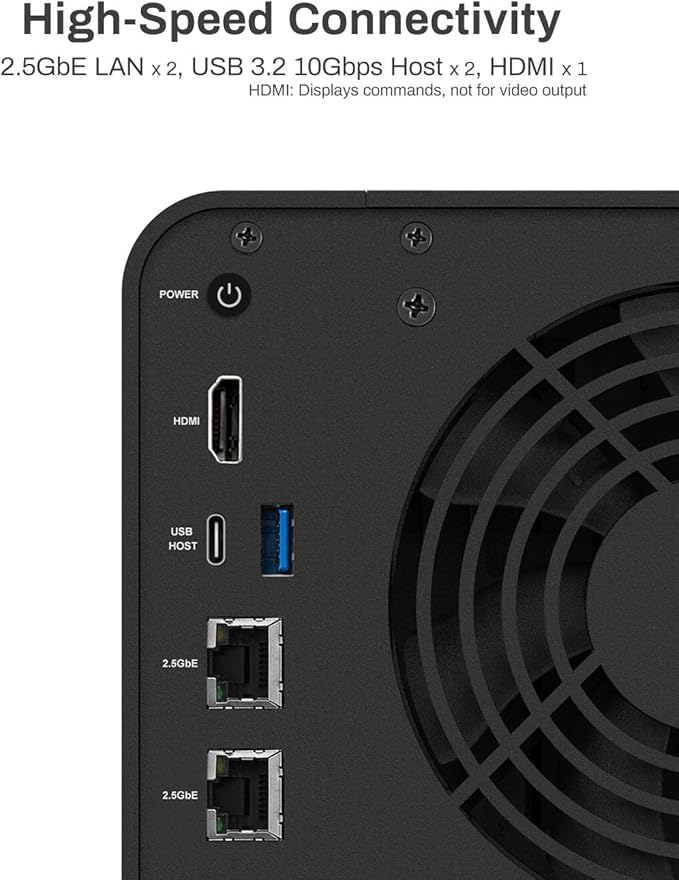 TERRAMASTER F4-424 NAS Storage 4Bay - N95 Quad-Core CPU, 8GB DDR5 RAM, 2.5GbE Port x 2, Network Attached Storage with High Performance (Diskless)