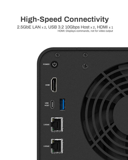 TERRAMASTER F4-424 Pro NAS Storage - 4Bay Core i3-N305 8-Core 8-Thread CPU, 32GB DDR5 RAM, 2.5GbE Port x 2, Network Attached Storage Peak Performance for Business (Diskless) Black