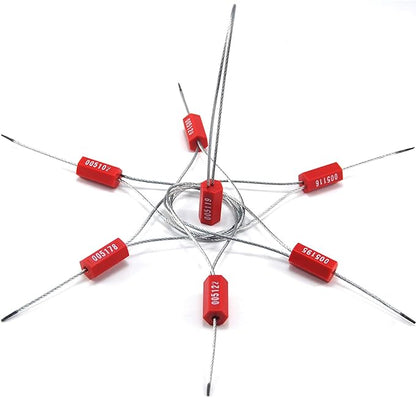 1000 Red Steel Cable Seals Metal Security Seals Tamper Resistant Seals Numbered Security Tags Safety Shipping Tags - Ties Self-Locking Padlocks for Containers Truck Trailer Tractor Cargo ISO 17712