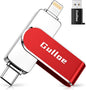 Gulloe 256GB Flash Drive Intended for iPhone, Memory Stick Storage for Photos and Videos Backup, Compatible with iPhone iPad Android PC, Plug and Play, No Application Required (Red)