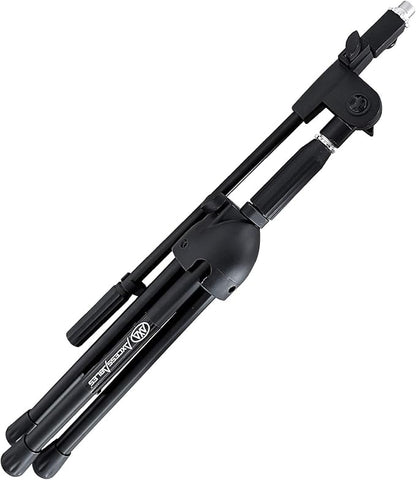 AxcessAbles Low-Profile Microphone Tripod Stand with Boom Arm | Adjustable Height Short Floor Mic Stand with Boom | Kick Drum Mike Stands |Guitar Amp Stands (2-Pack)