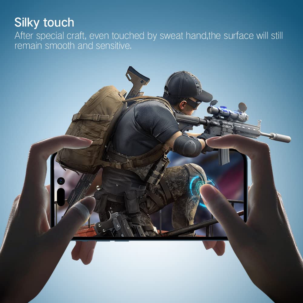 PERFECTSIGHT Sapphire Anti Glare Anti Blue Light Screen Protector Designed for iPhone 14 Pro - Eye Protection Diamond Hard Tempered Glass - Matte Military Grade Shatterproof Bubble Free (6.1 inch)