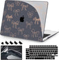 Teryeefi Case for MacBook Air 13 inch 2020 2019 2018 fits Model M1 A2337 A2179 A1932 with Retina Display with Touch ID, Plastic Hard Shell & Keyboard Cover & Screen Protector, Gold Bows A003