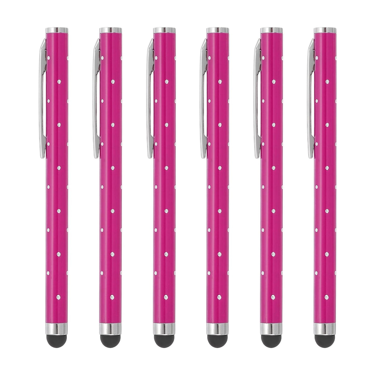 PATIKIL Stylus Pens for Touch Screens, 6 Pcs High Precision Universal Bling Stylus Crystal Metal Capacitive Pen for Touch Screen Devices Phone Tablets Laptop, Pink