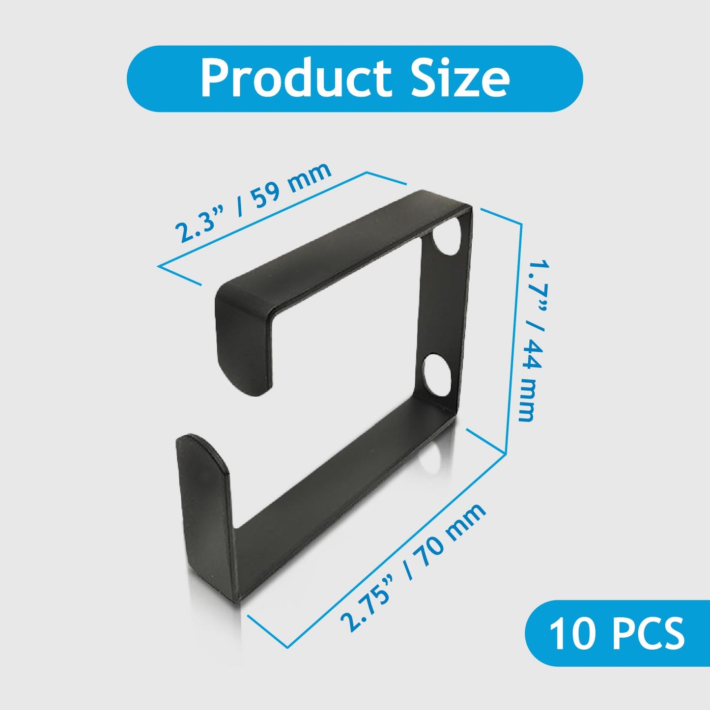 Metamas Lab - 10 Pack Metallic 1U D Ring Cable Manager Ring Network Rack Cable Management Ring Cable Management Hook for Network Patch Cables, Fiber Optic, Power Cords - Made in Taiwan