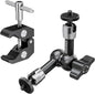 NEEWER 6"/15cm Adjustable Magic Arm with Super Clamp, 1/4" & 3/8" Threads, 1/4" Screws for Flash/LED Light/Microphone/Monitor, Compatible with SmallRig Camera Cage, Max Load: 4.4lb/2kg, ST15C
