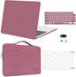 MOSISO Compatible with MacBook Air 13 inch Case 2025 2024 2023 2022 M4 A3240 M3 A3113 M2 A2681, Hard Shell&Sleeve Bag&Keyboard Skin&Webcam Cover&Screen Film for MacBook Air 13.6 inch, Dusty Rose
