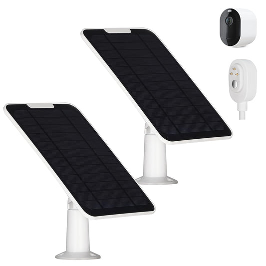 Solar Panel Charger Compatible with Arlo Pro 3/Pro 4/Pro 5S/Ultra/Ultra 2/Go 2 Continuous Power Supply IP65 Weatherproof with 9.8ft Charging Cable and Adjustable Wall Mount 4 Pack