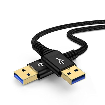 USB to USB Cable,10FT High Speed USB3.0 Cable Male to Male USBA to USBA Cord Double Sided Type A to A Data Transfer Cord for External Hard Driver,Laptop Cooler,DVD Player,TV,Monitor,Printer,Set Up Box