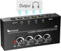 Fifine Headphone Amplifier 4 Channels Metal Stereo Audio Amplifier,Mini Earphone Splitter with Power Adapter-4x Quarter Inch Balanced TRS Headphones Output and TRS Audio Input for Sound Mixer-N6