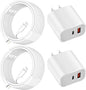 Fast Charger for iPhone,Dual Port A/C Apple iPhone Charger Fast Charging Block,2Pack Quick Double A/C iPhones Wall Chargers Adapter,6FT USB C to Lightning Cable for iPhone14 ProMax/13/12/11/XS/XR/iPad