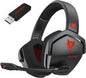 NUBWO G06 Dual Wireless Gaming Headset with Microphone for Ps5, Ps4, PC - 23ms Low Latency Audio - 100-Hour of Playtime - 50mm Drivers (Black-Red)
