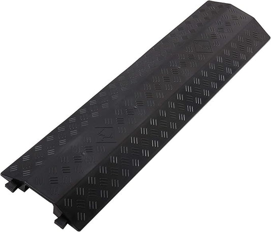 Medium 3 Pack - Floor Cord Cover Cord Protector Drop Over Drop Trak Cable Ramp for Office Warehouse - Black