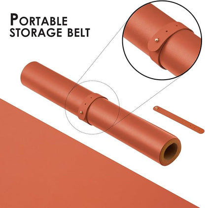 Cork Desk Mat - Dual-Sided Desk Pad for Office and Home - Desk Organization and Accessories - Ideal for Large Mouse Pad and Desk Mats on Top of Desks(Orange,80cmx 40cm)