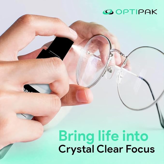 Sparkle Anti-Reflective Lens Cleaner Spray kit | (1) 2oz Glasses Cleaner Spray + (1) Microfiber Cloth for Eyeglasses, Sunglasses, Lenses, Screens and Camera Cleaning Kit (2 Piece Set)