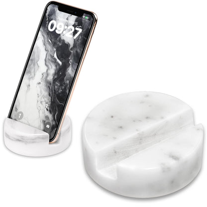 ZJL Marble Phone Stand for Desk - Cell Phone Holder for Nightstand Office Decor Telephone Boho White Marble Kitchen Accessories