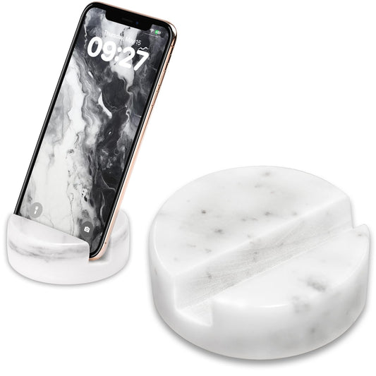 ZJL Marble Phone Stand for Desk - Cell Phone Holder for Nightstand Office Decor Telephone Boho White Marble Kitchen Accessories