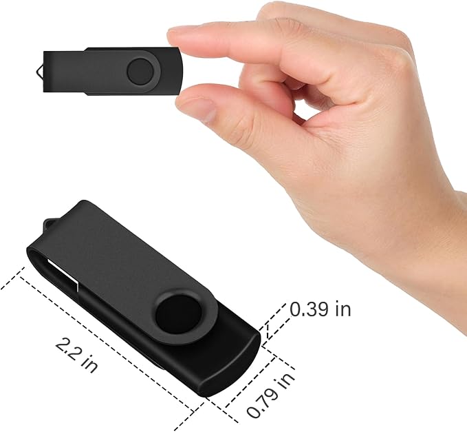 EASTBULL USB Flash Drive Bulk 2GB 200 Pack with Lanyards USB 2.0 Thumb Drive Bulk Memory Stick Swivel Pen Drive for Storage and Backup 2GB 200 Pack, Black