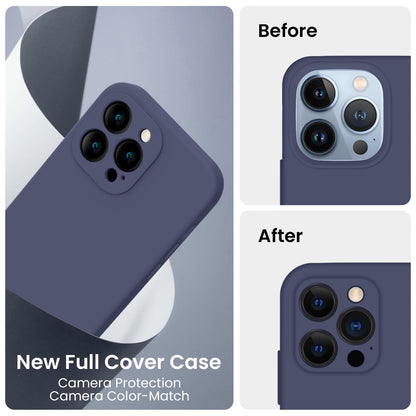 FireNova Designed for iPhone 13 Pro Max Case, Silicone [Camera Protection] Phone Case, Soft Anti-Scratch Microfiber Lining Inside, 6.7 inch, Navy Blue