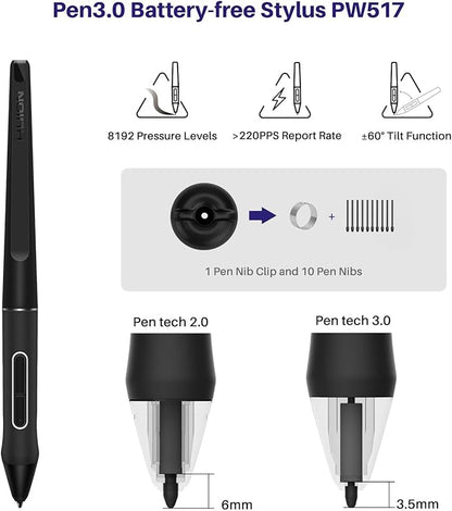 HUION Kamvas 24 QHD Drawing Tablet with Screen, 2.5K Graphics Art Tablet, 23.8inch Drawing Monitor USB-C Connection for Artist, Work with Mac, Windows, Linux, Android