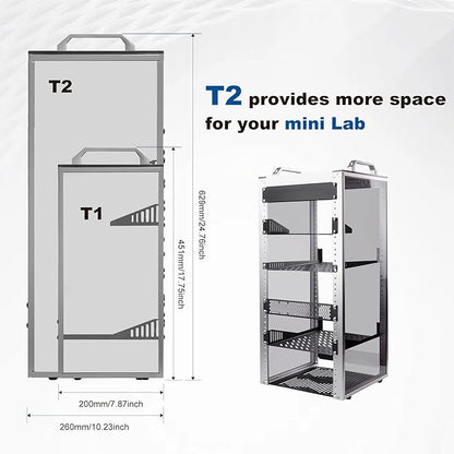 GeeekPi 12U Server Cabinet, 10 inch Server Rack for Network, Servers, Audio, and Video Equipment, DeskPi RackMate T2 Rackmount, 10.23 inch Depth