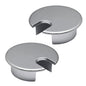 Desk Grommet 1-3/8" (35 mm), Desk Cord Hole Cover, Cable Grommet Metal Zinc Alloy Materilal, Desk Hole Grommet for Office and Home Table Cable, Detachable Cable Cord Organizer (Matte Silver 2 Pcs)