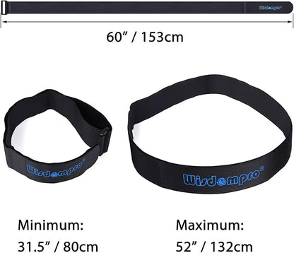 Extra Large 4 Pack 2 x 60 Inches Hook and Loop Strap, Reusable Fastening Cable Tie Down Straps by Wisdompro - Reusable, Durable Functional Cinch Cable Straps for Your Home, Office, Workspace
