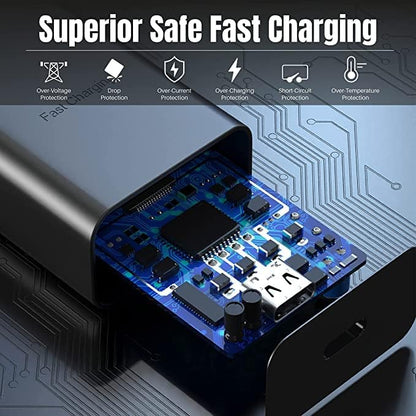 Phone 15 16 Charger, 30W Super Fast Charging, USB C Block Type C Cable Cord [ 6.6ft+10ft ] for iPhone iPhone 16,16 Plus,16 Pro,16 Pro Max, iPhone15, iPad Pro 12.9/11, Galaxy S24,S23,S22,S21-2Pack