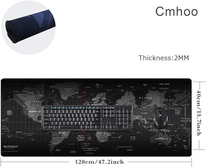 Gaming Mouse Pad Large Anti-Slip Rubber Base Size 47.2x15.7 in (47.2X15.7IN, 120x40 Map)