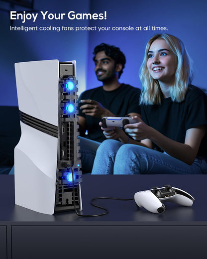 Auto Cooling Fan for PS5 Pro/Slim with USB 3.0 Port & Adjustable 3 Speed
