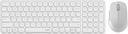 Rapoo 9360M Wireless Keyboard and Mouse Combo, Blade-Series E9310M 99-Key Ultra-Thin Keyboard and M300G Silent Mouse, Support 4 Devices, Quiet, Compact, Battery Powered, for Windows/Mac/Linux/Chrome