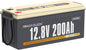 Power Queen 12V 200Ah LiFePO4 Battery with Built-in 100A BMS, 2560Wh Lithium Battery 15000+ Cycles, 10 Years Lifespan, Perfect for RV Camping, Solar Energy Storage, Back-up Power
