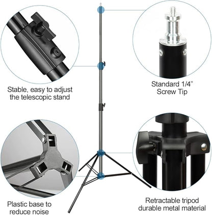 Heavy Duty Aluminum Alloy Photography Video Tripod Light Stands, Tripod Stands for Softboxes, Umbrellas, Reflectors, Lights - Pack of 2, 9.19 Feet/2.8M