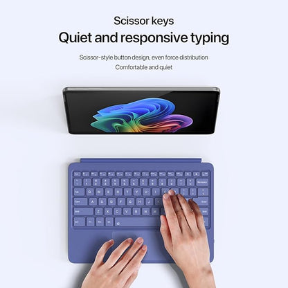 Magnetic Bluetooth Keyboard Cover for Surface Pro 12" 1st 12 inch Laptop Released in 2025 with Backlit (Dark Grey)