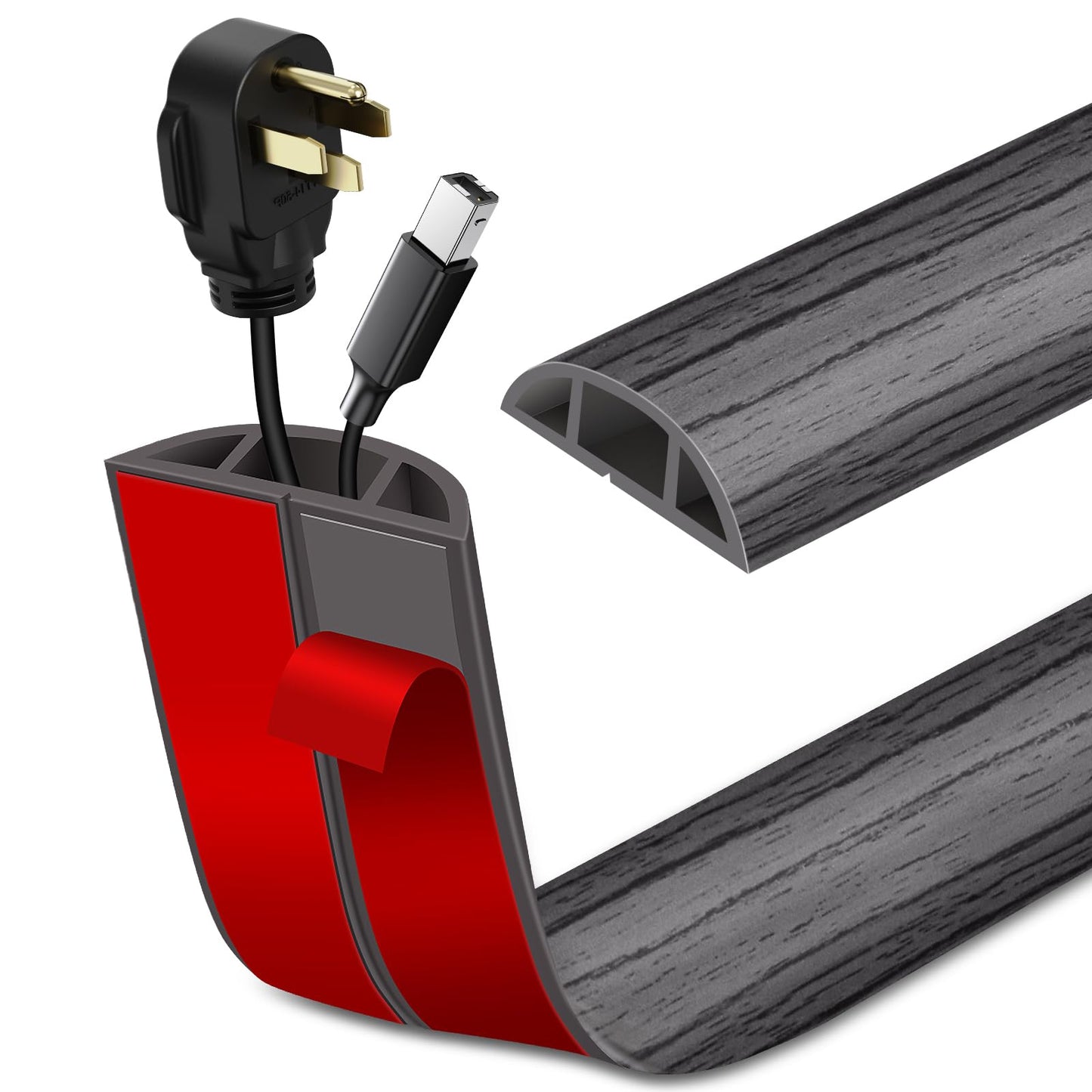 LSGCQ Floor Cord Cover Self Adhesive Cord Hider Floor Cable Management