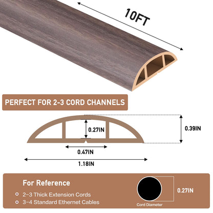 LSGCQ Floor Cord Cover Self Adhesive Cord Hider Floor Cable Management
