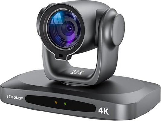 SZOOMSY 4K PTZ Camera AI AutoTracking 20X Optical Zoom HDMI SDI USB LAN POE Video Conference Camera for Live Streaming, Church Worship, Education, YouTube, Facebook