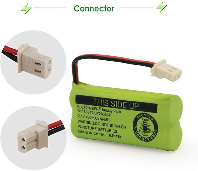 DM221 BT183342/BT283342 2.4V 400mAh Ni-MH Battery Pack, Also Compatible with Cordless Phone Batteries BT166342/BT266342 BT162342/BT262342 CS6709 CS6609 CS6509 CS6409 EL52100 EL50003(4 Pack)
