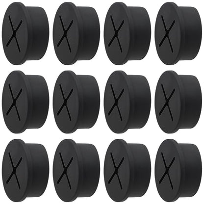 Desk Grommet, 1 Inch Flexible Rubber Grommets, Silicone Cable Cord Grommet Wire Hole Cover for Desk, Table and Other Furnitures(12Pack)