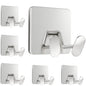 Adhesive Shower Hooks for Inside - Extra Sticky Razor Holder, White 4 Pack