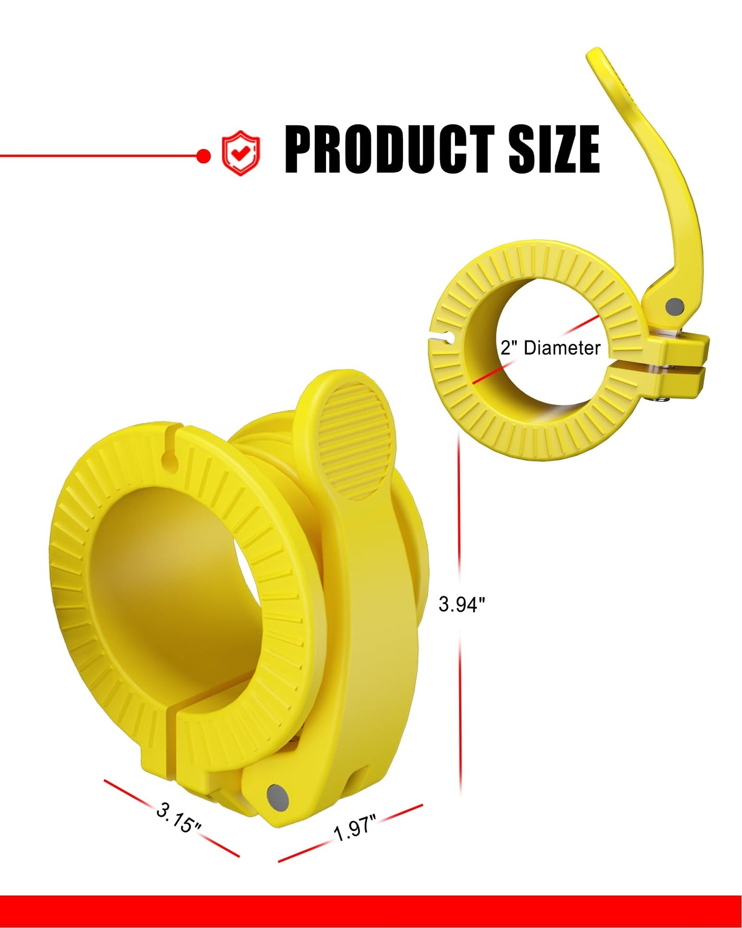 ZY-HUAN Olympic Barbell Clamps 2 inch Adjustable Barbell Clips Quick Release Pair of Locking Weight Clips for Bars