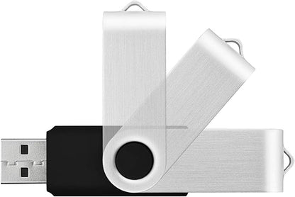 Wholesale Bulk 2GB USB Flash Drives 50 Pack, KOOTION Thumb Drive Flash Drives Swivel Memory Stick 2G USB Stick, Black 50 Pcs
