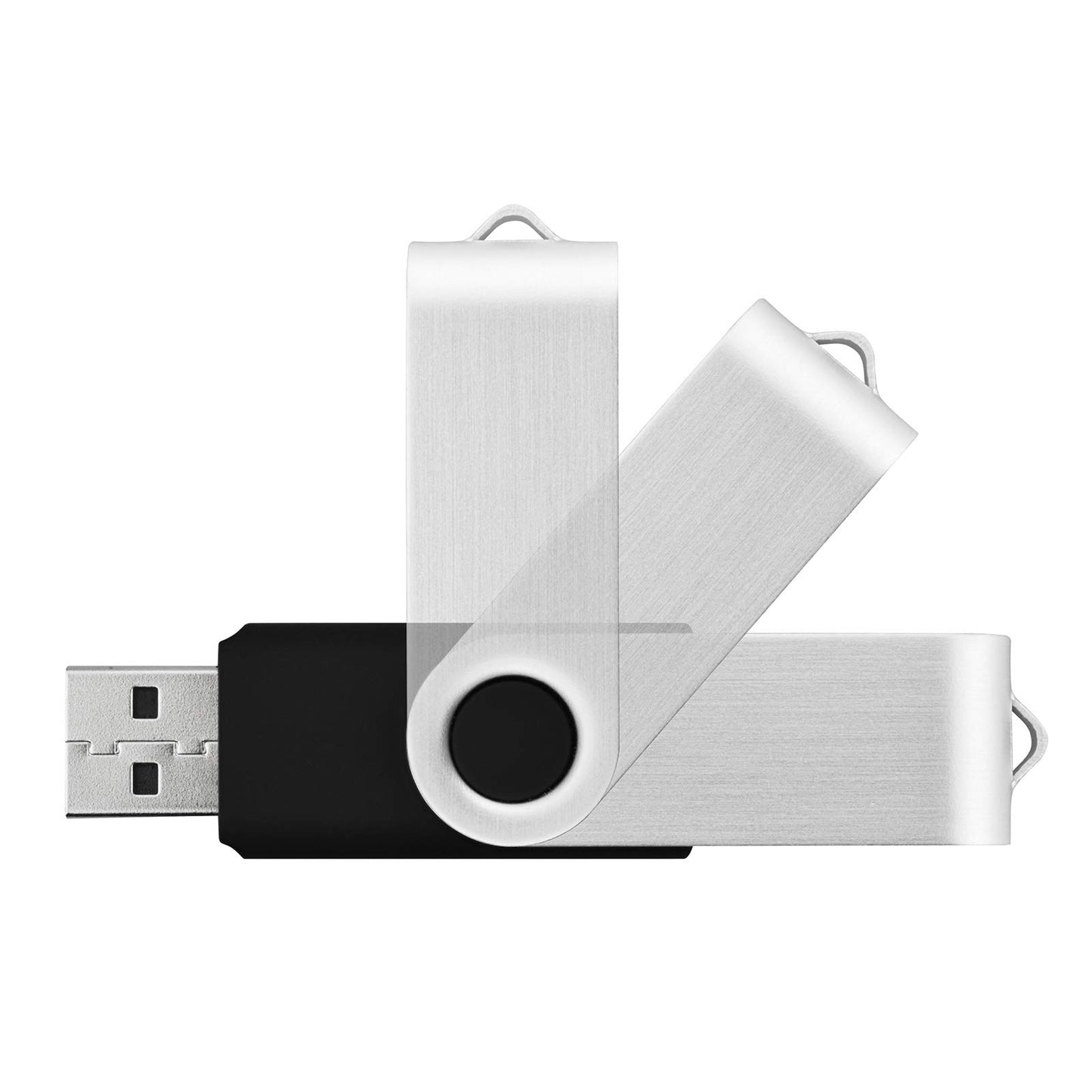 KOOTION 10PCS 2GB USB Flash Drives USB 2.0 Flash Drives Memory Stick Fold Storage Thumb Drive Pen Swivel Design Black