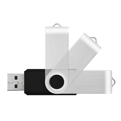 KOOTION 10PCS 2GB USB Flash Drives USB 2.0 Flash Drives Memory Stick Fold Storage Thumb Drive Pen Swivel Design Black