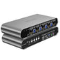 4 Computers 2 Monitors Automatic KVM Switch, HDMI 4k@60Hz + DP 8K 30Hz 4K@144Hz, Aluminum Alloy Shell, Digital Display, Audio/Microphone, hotkey, HDR10 with Cables